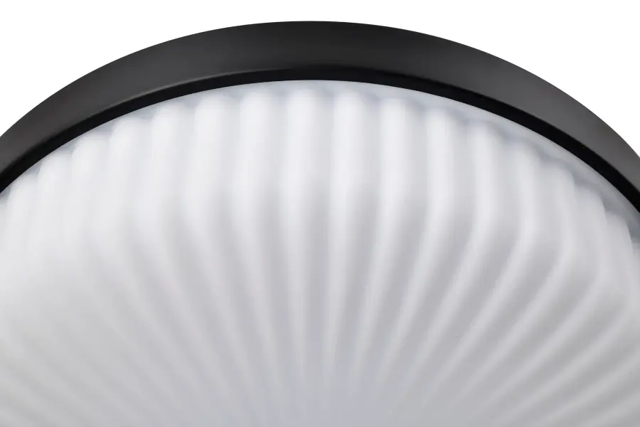 Solara Flush Mount - Matte Black with Frosted Ribbed Glass - Image 10