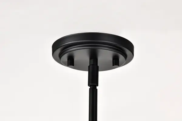 Solara 5-Light Chandelier in Matte Black with Frosted Ribbed Glass - Image 11