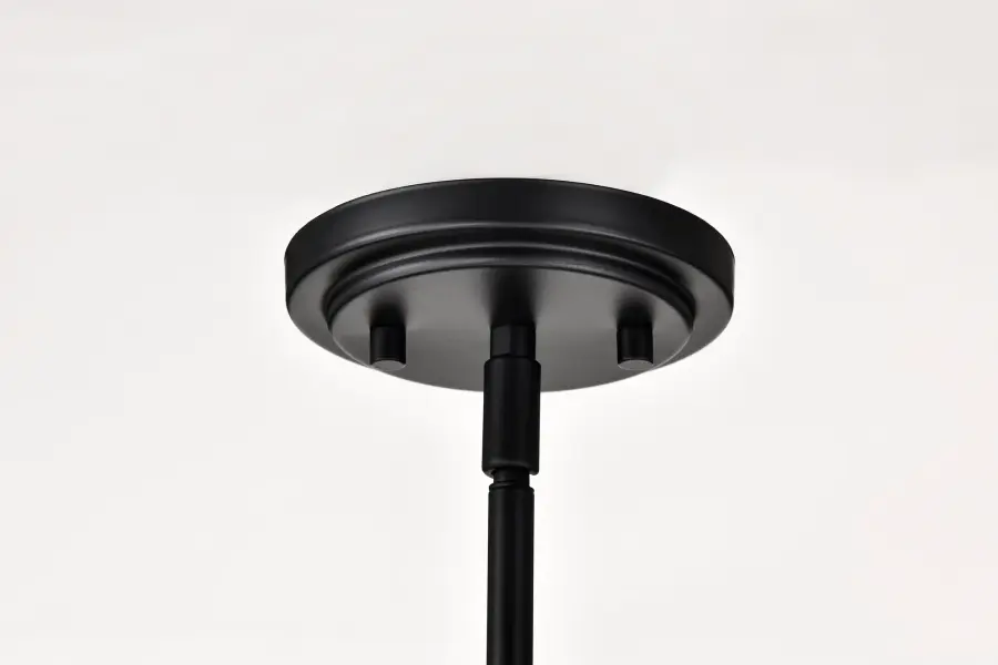Solara 5-Light Chandelier in Matte Black with Frosted Ribbed Glass - Image 11