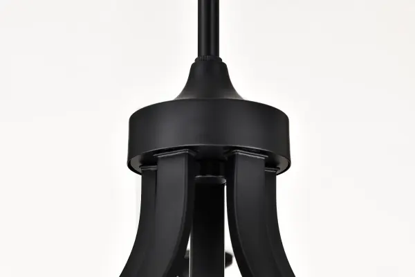 Solara 5-Light Chandelier in Matte Black with Frosted Ribbed Glass - Image 10