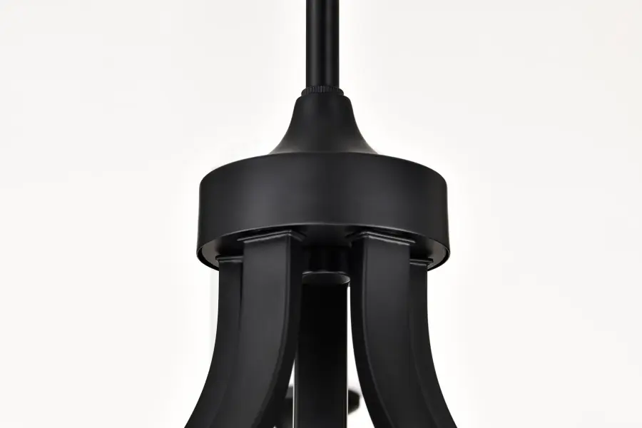 Solara 5-Light Chandelier in Matte Black with Frosted Ribbed Glass - Image 10