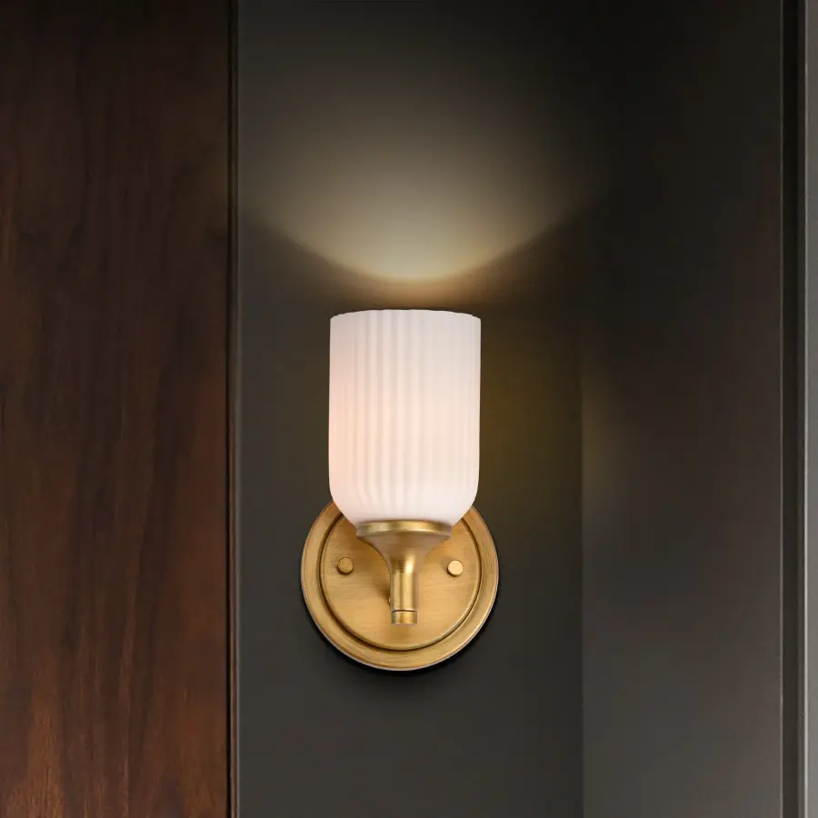 Elegant Brass Sconce with Timeless Appeal and Soft Illumination - Image 34