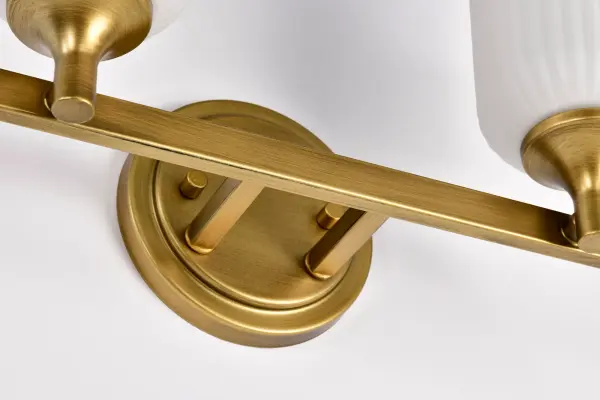 Elegant Brass Vanity Light with Timeless Scalloped Glass Design - Image 14