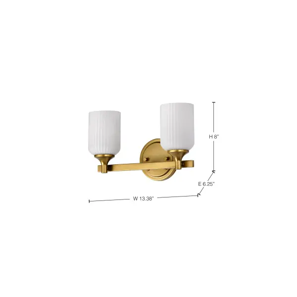 Elegant Brass Vanity Light with Timeless Scalloped Glass Design - Image 16
