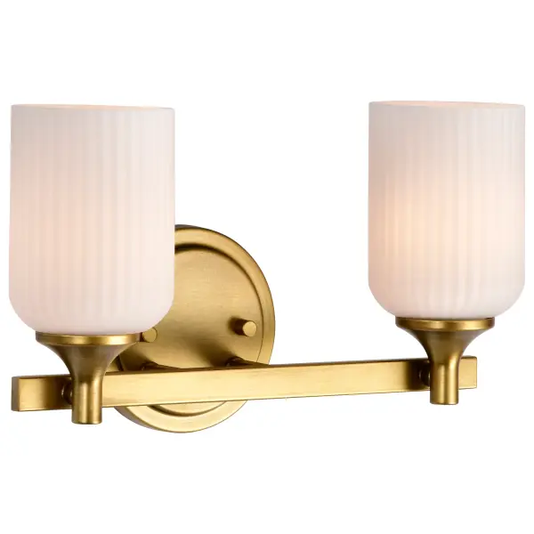Elegant Brass Vanity Light with Timeless Scalloped Glass Design - Image 4