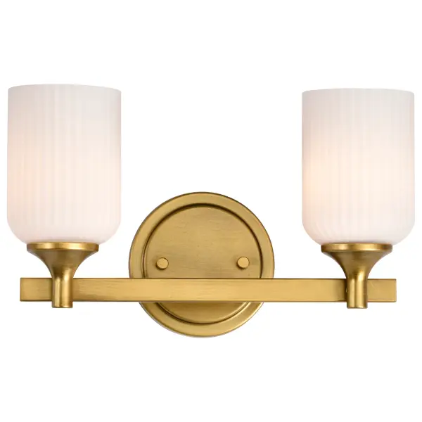 Elegant Brass Vanity Light with Timeless Scalloped Glass Design - Image 6