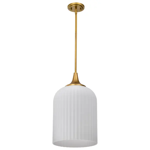 Timeless Brass Pendant with Soft, Inviting Glow - Image 1