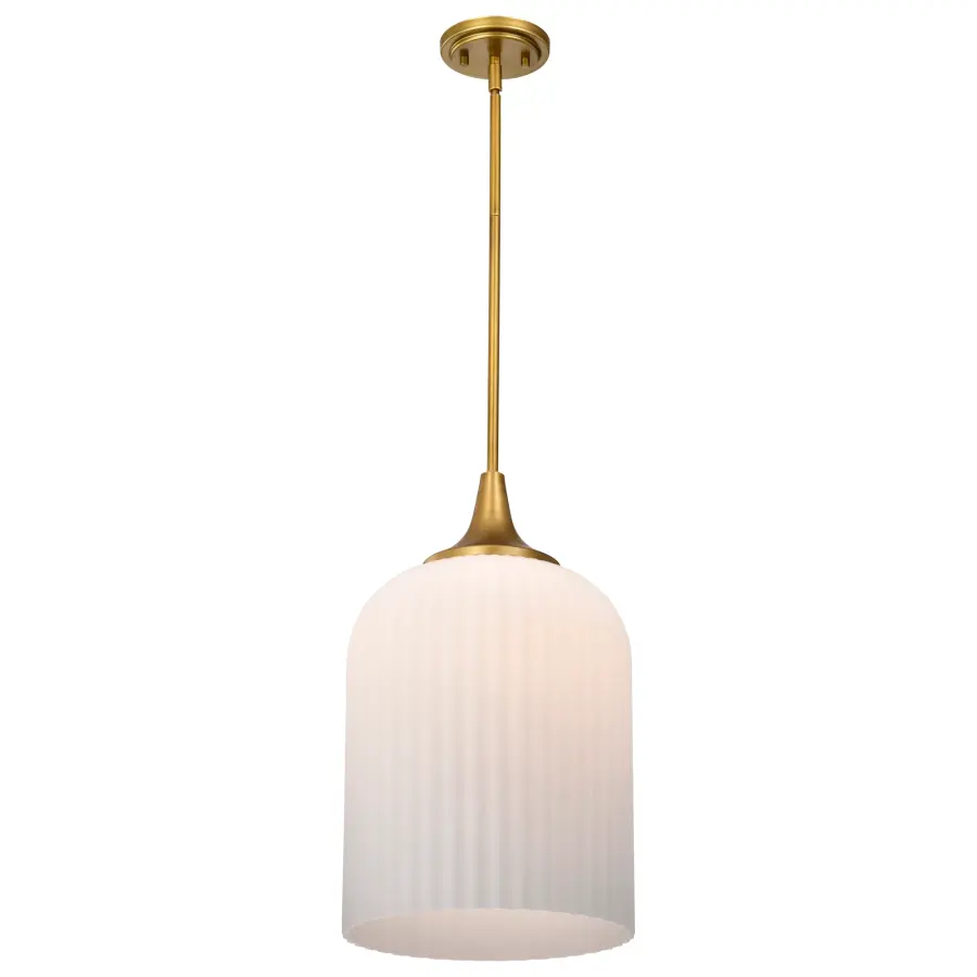 Timeless Brass Pendant with Soft, Inviting Glow - Image 2