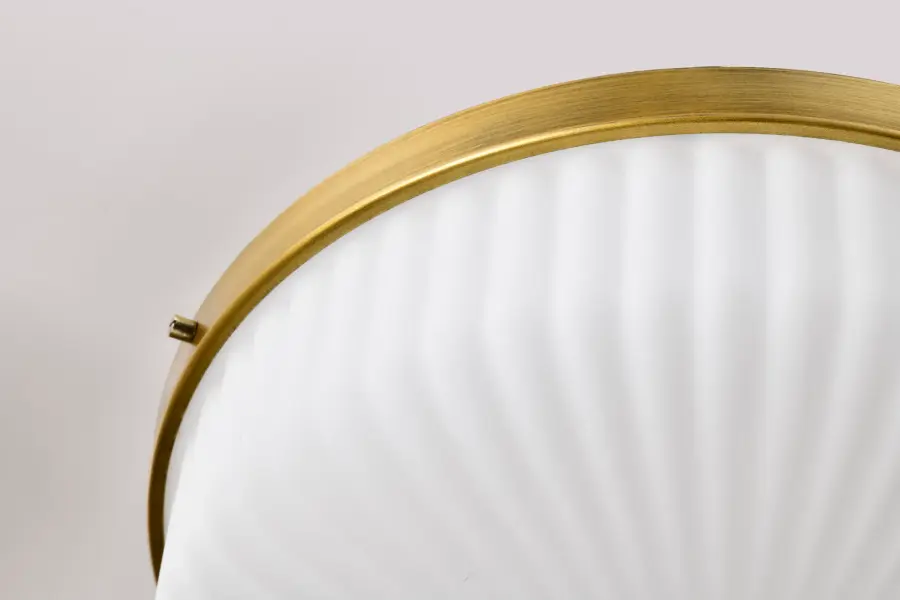 Elegant Semi Flush Mount with Timeless Brass and Ribbed Glass Detail - Image 12
