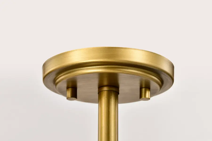 Elegant Semi Flush Mount with Timeless Brass and Ribbed Glass Detail - Image 7