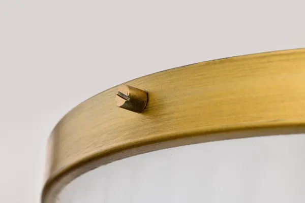 Elegant Semi Flush Mount with Timeless Brass and Ribbed Glass Detail - Image 8