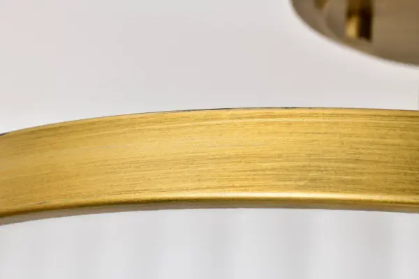 Elegant Semi Flush Mount with Timeless Brass and Ribbed Glass Detail - Image 9