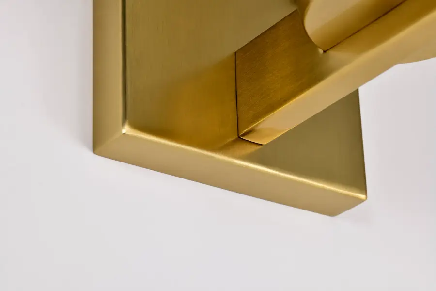 Royale 1-Light Vanity in Burnished Brass with Ribbed White Glass - Image 11