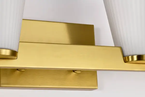 Royale 4-Light Vanity in Burnished Brass with Ribbed White Glass - Image 14