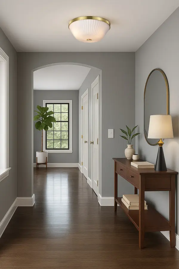 Royale 3-Light Flush Mount in Burnished Brass with Ribbed White Glass - Image 12
