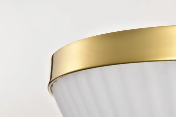 Royale 3-Light Flush Mount in Burnished Brass with Ribbed White Glass - Image 7