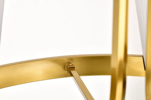 Royale 6-Light Chandelier in Burnished Brass with Ribbed White Glass - Image 11