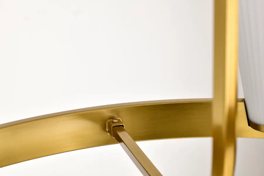 Royale 6-Light Chandelier in Burnished Brass with Ribbed White Glass - Image 12