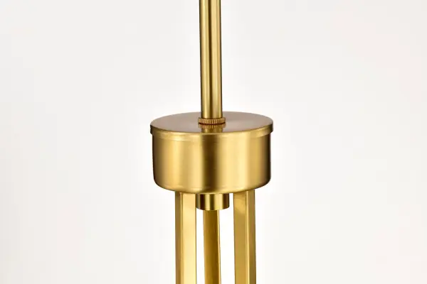 Royale 6-Light Chandelier in Burnished Brass with Ribbed White Glass - Image 13