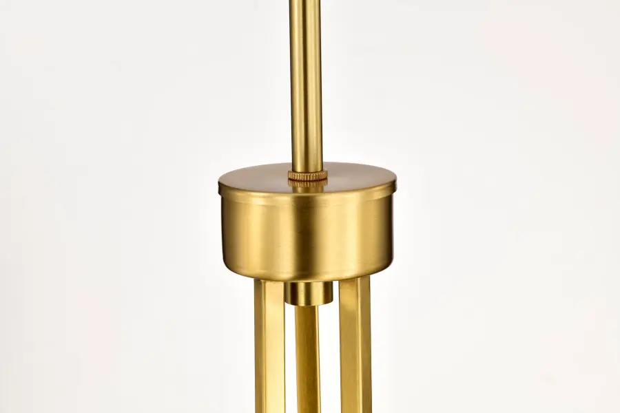 Royale 6-Light Chandelier in Burnished Brass with Ribbed White Glass - Image 13