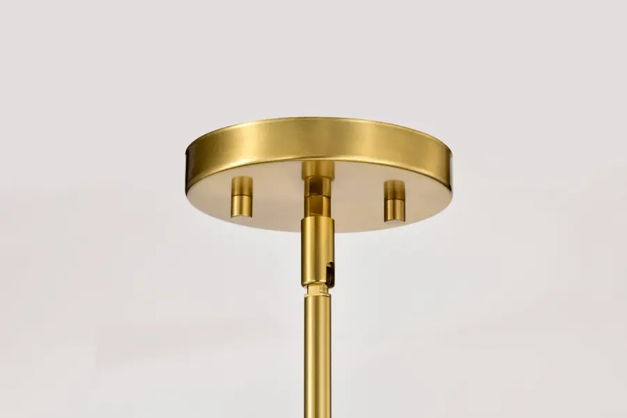 Royale 6-Light Chandelier in Burnished Brass with Ribbed White Glass - Image 14