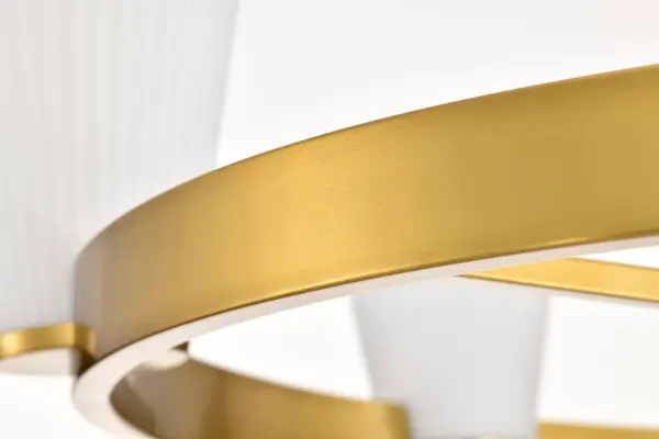 Royale 6-Light Chandelier in Burnished Brass with Ribbed White Glass - Image 7