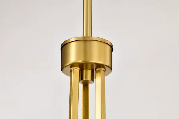 Royale 6-Light Chandelier in Burnished Brass with Ribbed White Glass - Image 10