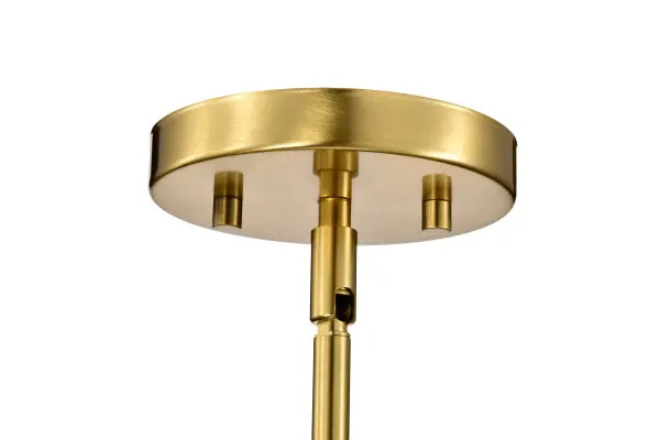 Royale Mini Pendant in Burnished Brass with Ribbed White Glass - Image 7