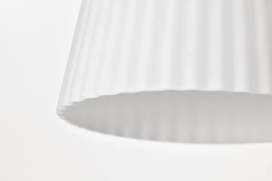 Royale Mini Pendant in Burnished Brass with Ribbed White Glass - Image 9