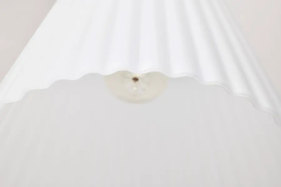 Royale Large Pendant in Burnished Brass with Ribbed White Glass - Image 11