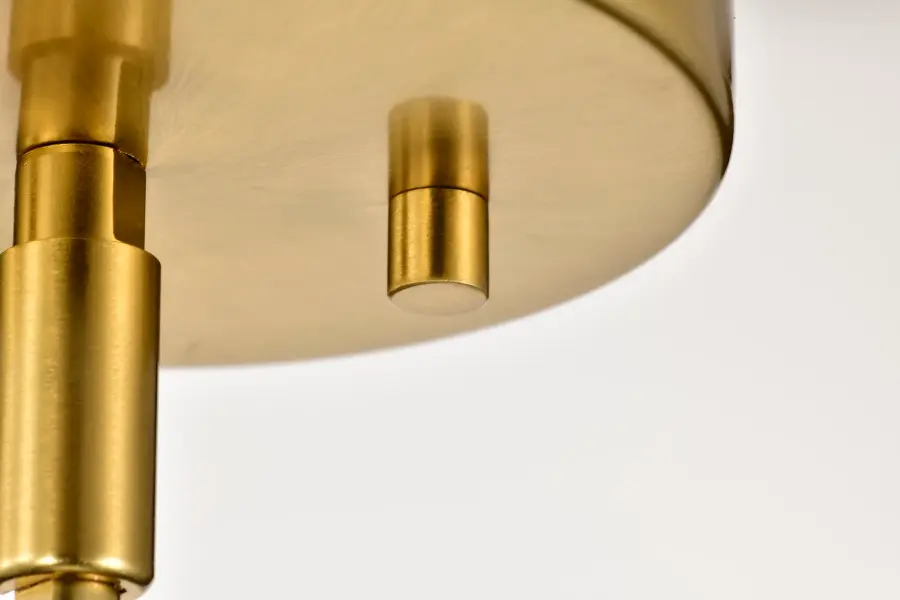 Royale Large Pendant in Burnished Brass with Ribbed White Glass - Image 7