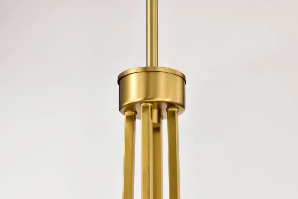 Royale 8-Light Chandelier in Burnished Brass with Ribbed White Glass - Image 7