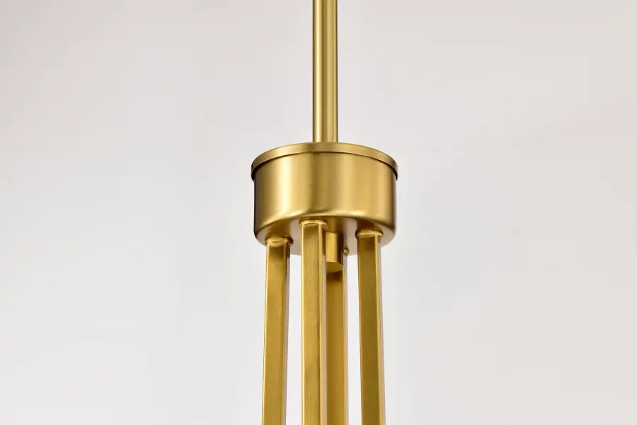 Royale 8-Light Chandelier in Burnished Brass with Ribbed White Glass - Image 7