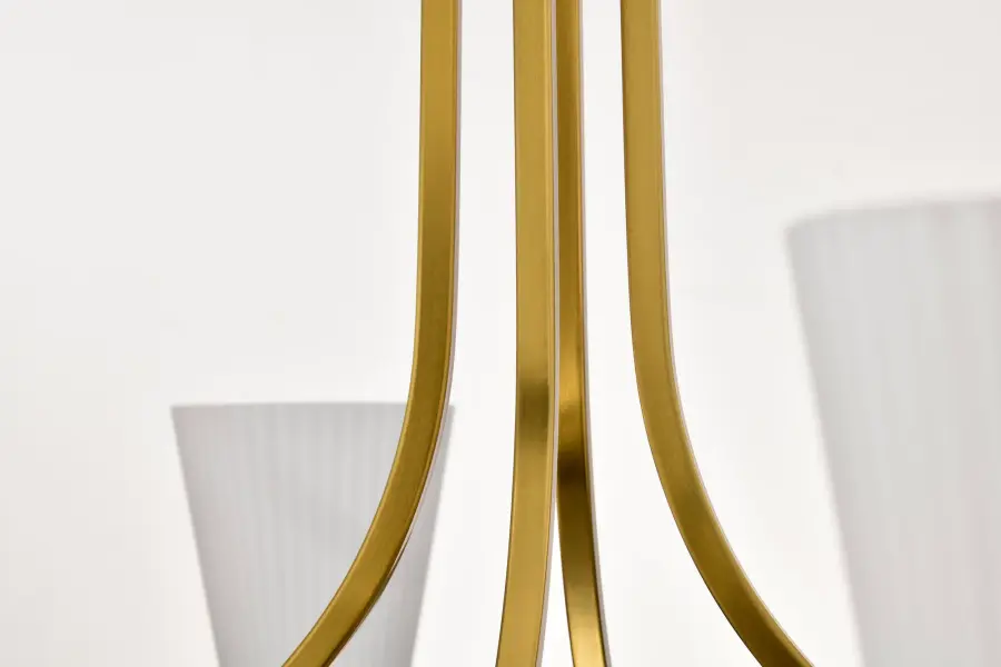 Royale 8-Light Chandelier in Burnished Brass with Ribbed White Glass - Image 8