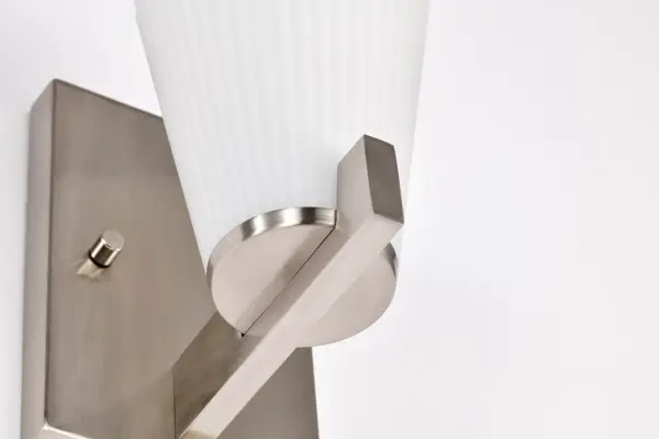 Royale 1-Light Vanity in Brushed Nickel with Ribbed White Glass - Image 13