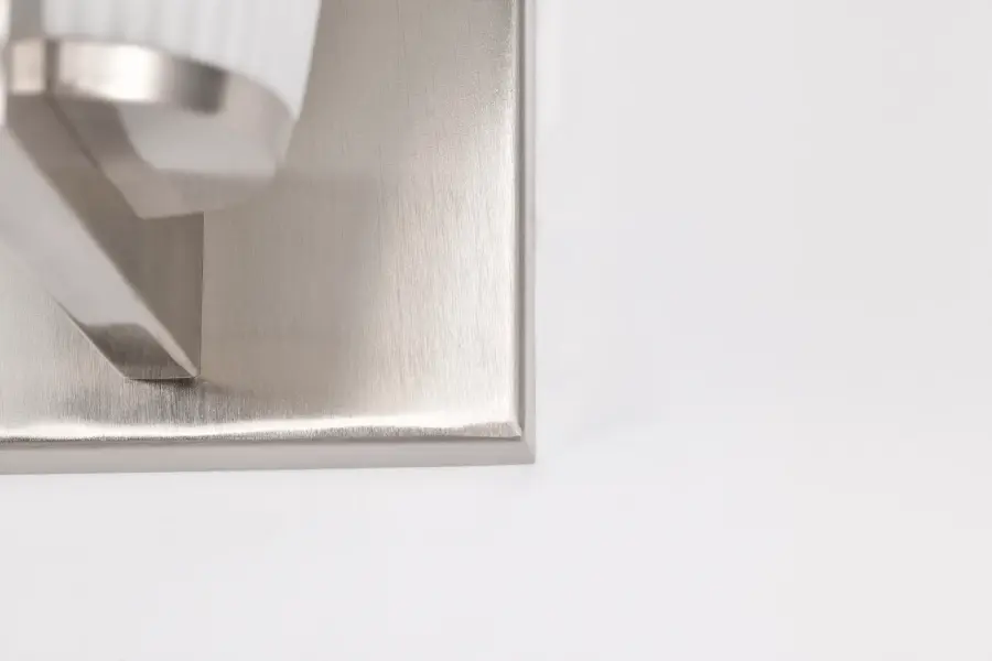Royale 1-Light Vanity in Brushed Nickel with Ribbed White Glass - Image 14