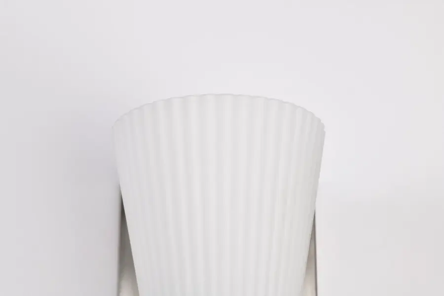 Royale 1-Light Vanity in Brushed Nickel with Ribbed White Glass - Image 16
