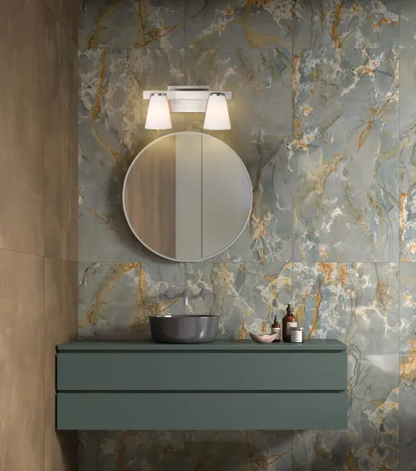Royale 2-Light Vanity in Brushed Nickel with Ribbed White Glass - Image 18