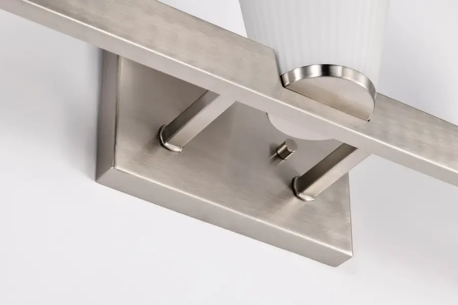Royale 3-Light Vanity in Brushed Nickel with Ribbed White Glass - Image 15