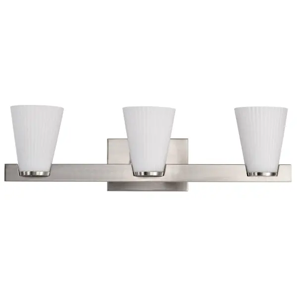 Royale 3-Light Vanity in Brushed Nickel with Ribbed White Glass - Image 7