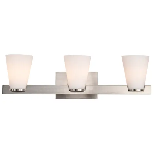 Royale 3-Light Vanity in Brushed Nickel with Ribbed White Glass - Image 8