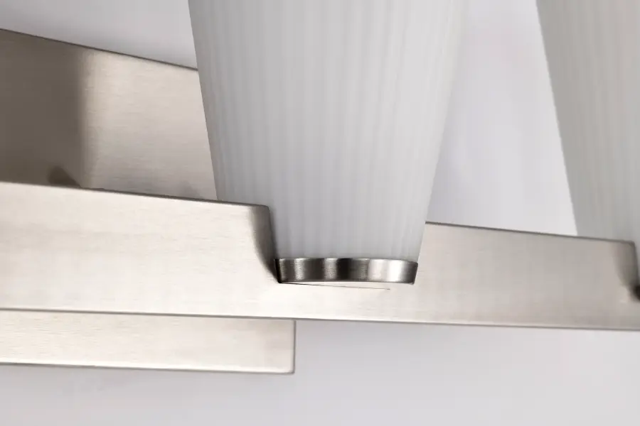 Royale 3-Light Vanity in Brushed Nickel with Ribbed White Glass - Image 10