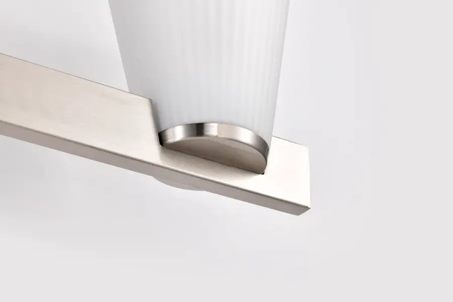 Royale 4-Light Vanity in Brushed Nickel with Ribbed White Glass - Image 11