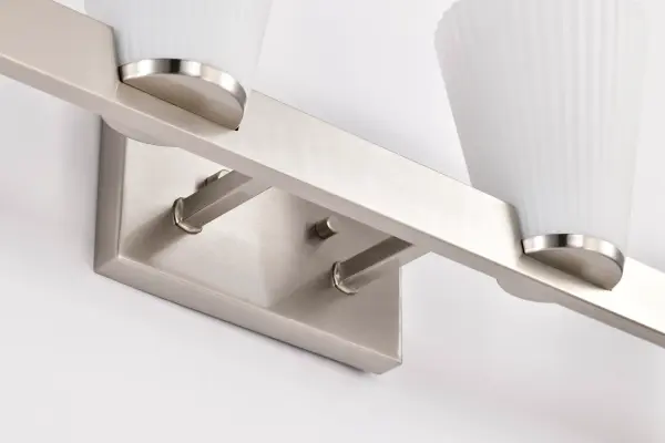 Royale 4-Light Vanity in Brushed Nickel with Ribbed White Glass - Image 12