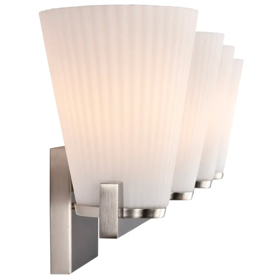 Royale 4-Light Vanity in Brushed Nickel with Ribbed White Glass - Image 15