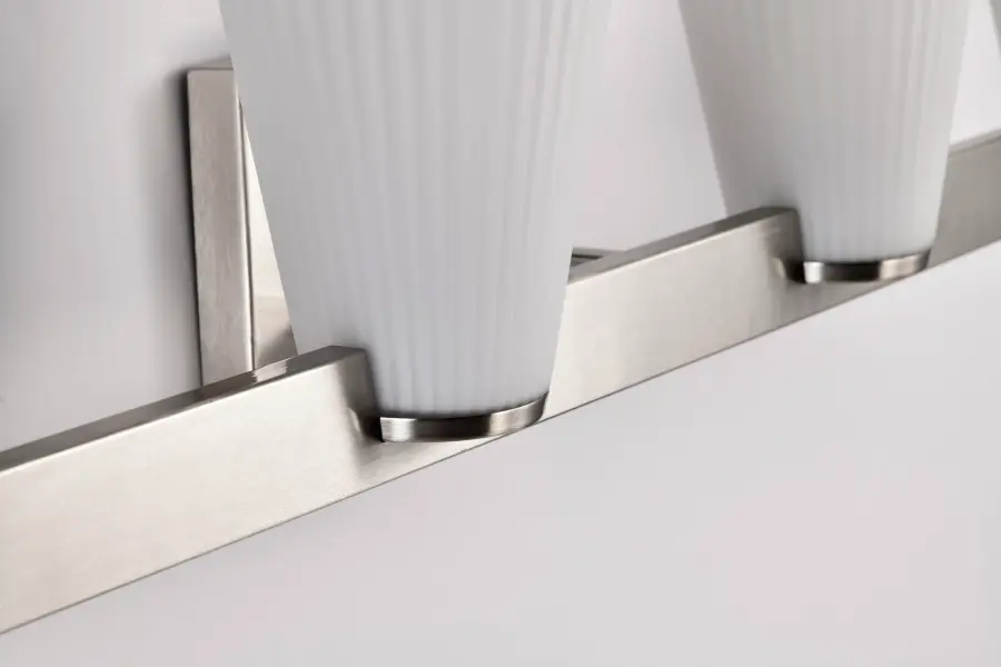 Royale 4-Light Vanity in Brushed Nickel with Ribbed White Glass - Image 18