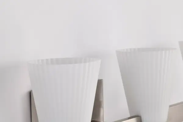 Royale 4-Light Vanity in Brushed Nickel with Ribbed White Glass - Image 19