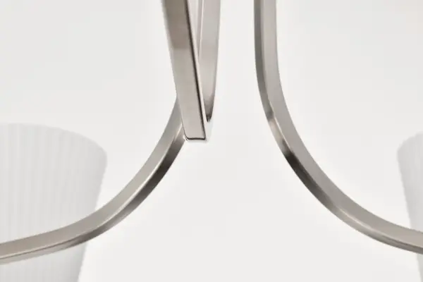 Royale 6-Light Chandelier in Brushed Nickel with Ribbed White Glass - Image 13
