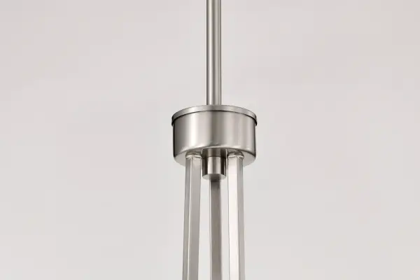 Royale 6-Light Chandelier in Brushed Nickel with Ribbed White Glass - Image 7