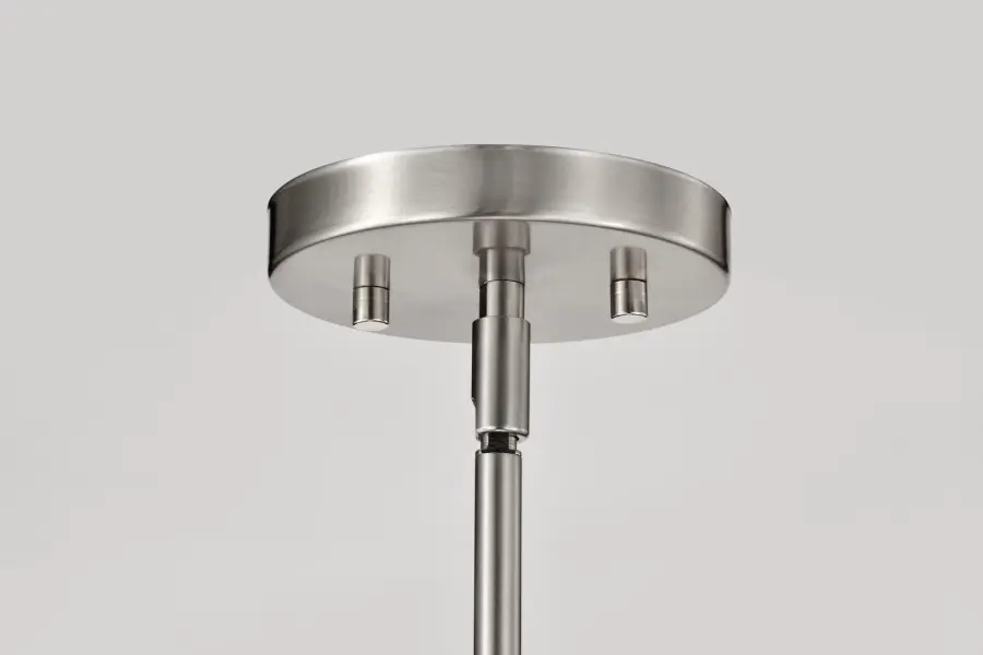 Royale 6-Light Chandelier in Brushed Nickel with Ribbed White Glass - Image 8